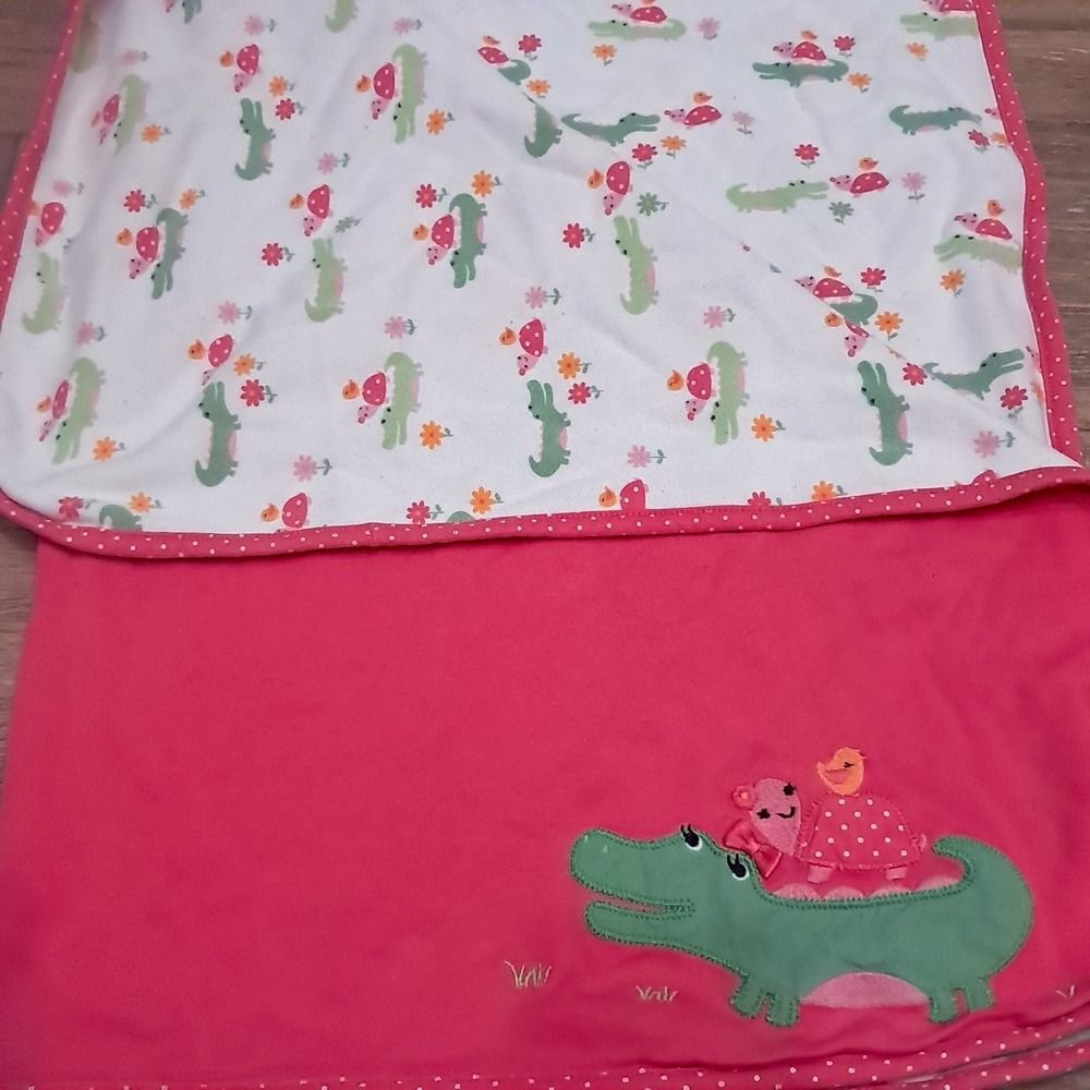 Gymboree‎ Alligator Turtle Baby Blanket Security Croc Pink gator crocodile 2012